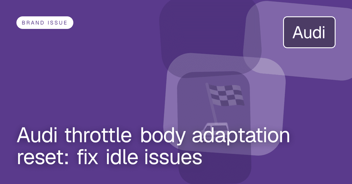 Audi throttle body adaptation reset: fix idle issues