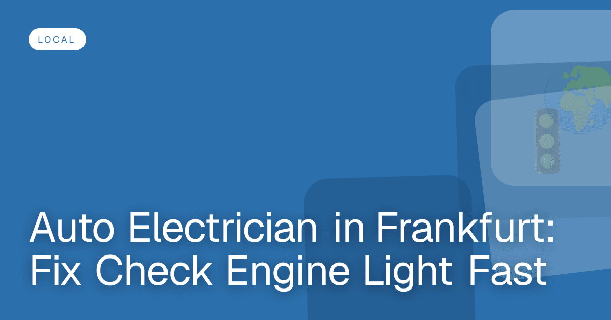 Auto Electrician in Frankfurt: Fix Check Engine Light Fast