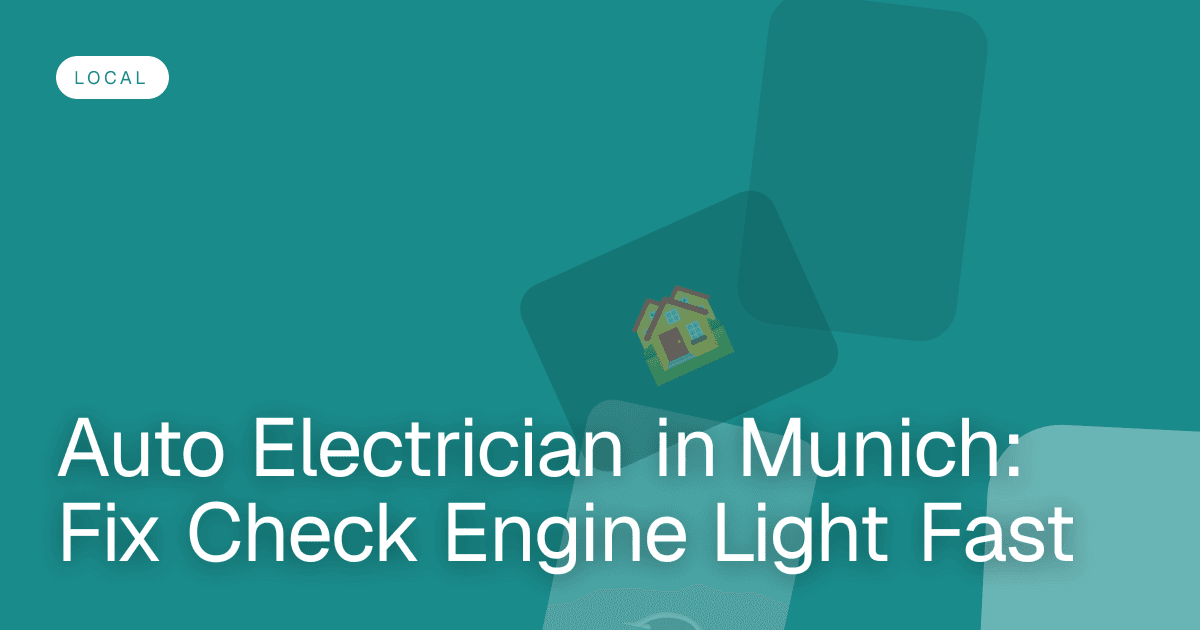 Auto Electrician in Munich: Fix Check Engine Light Fast