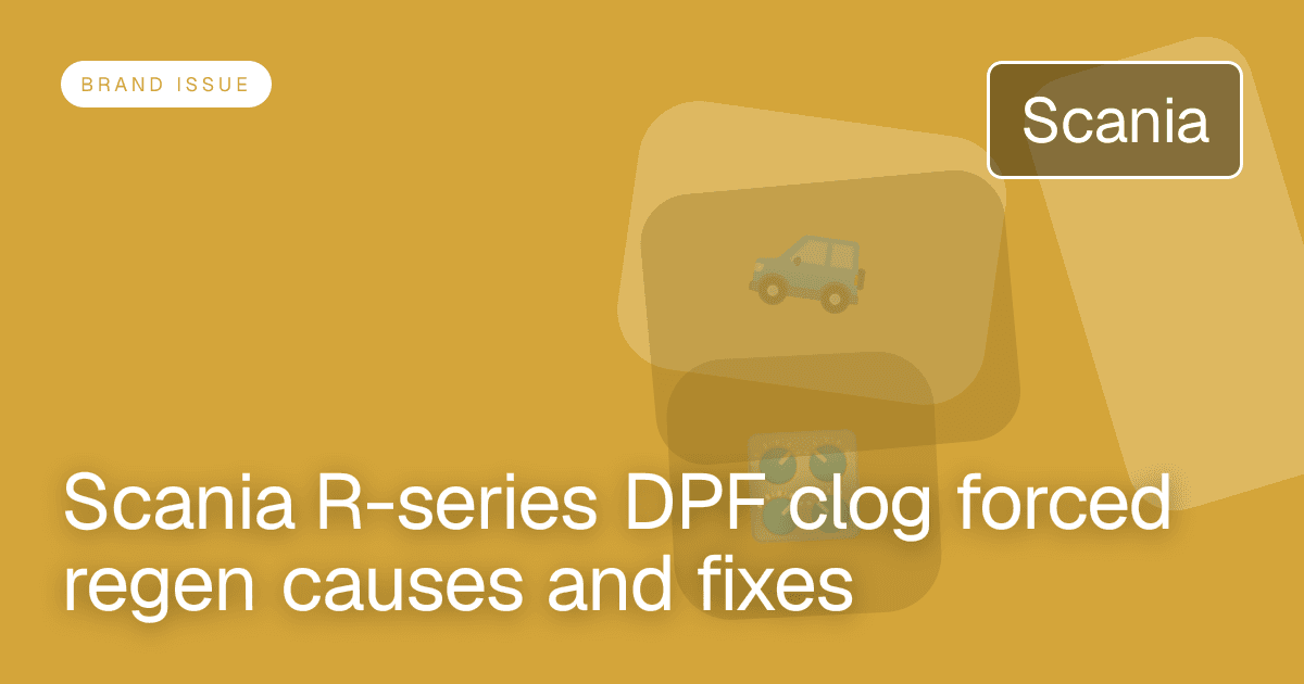 Scania R-series DPF clog forced regen causes and fixes