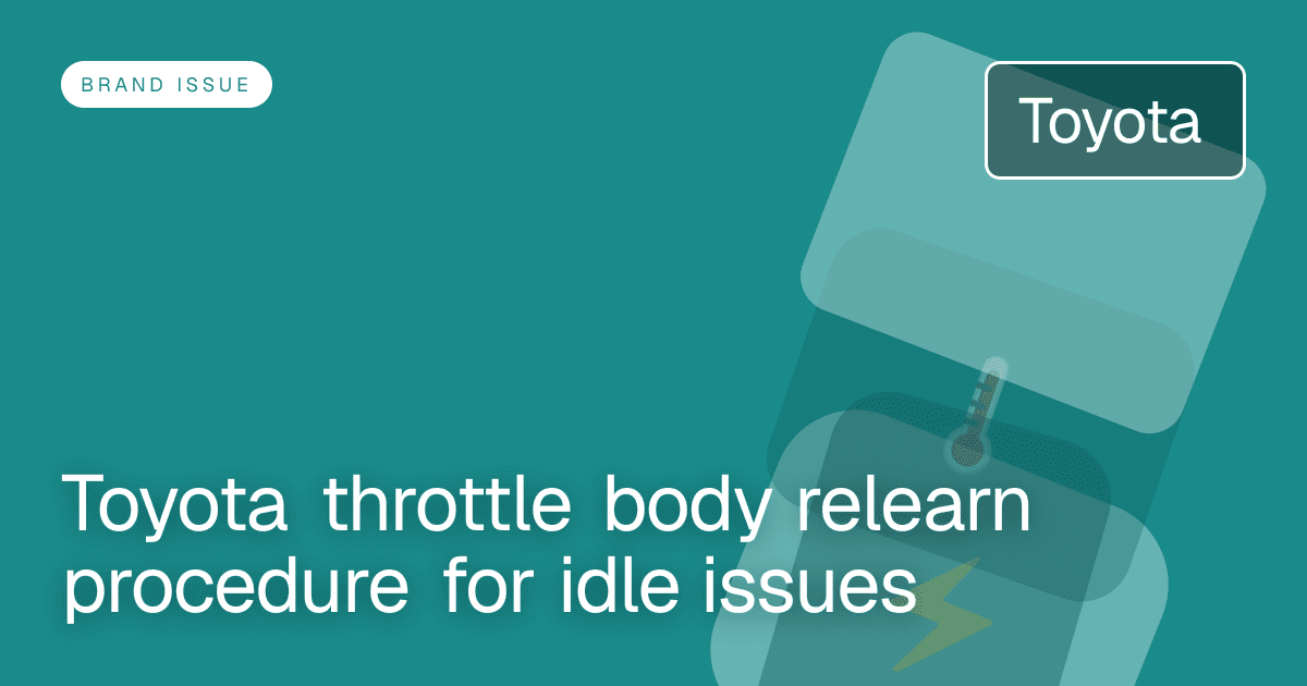 Toyota throttle body relearn procedure for idle issues