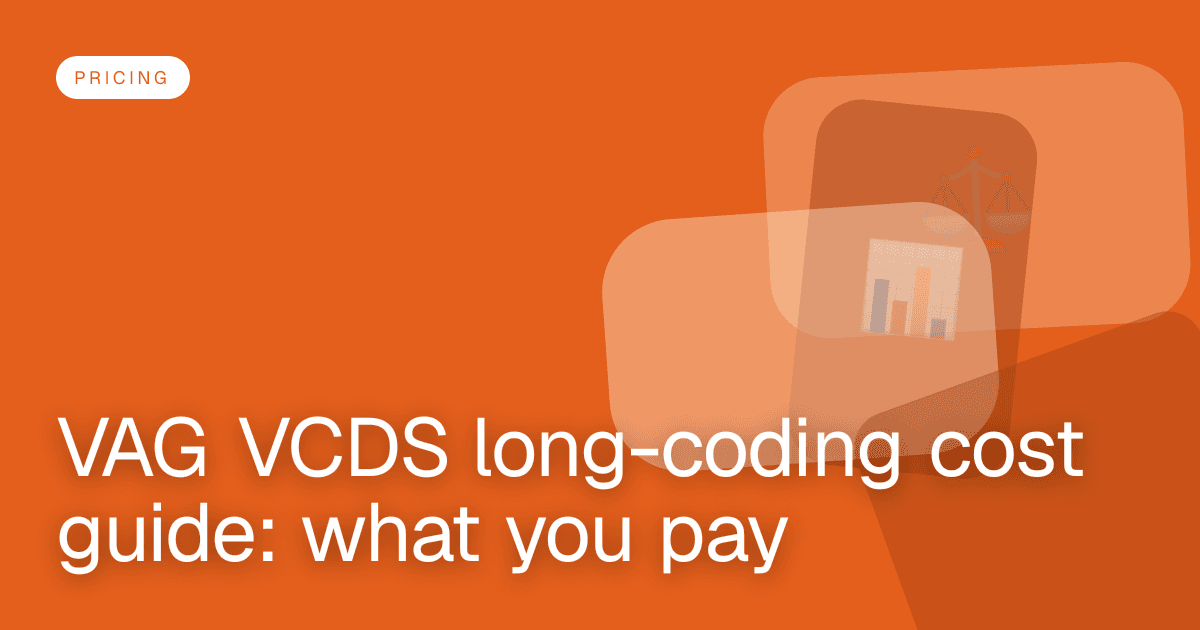 VAG VCDS long-coding cost guide: what you pay