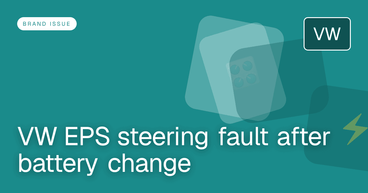 VW EPS steering fault after battery change